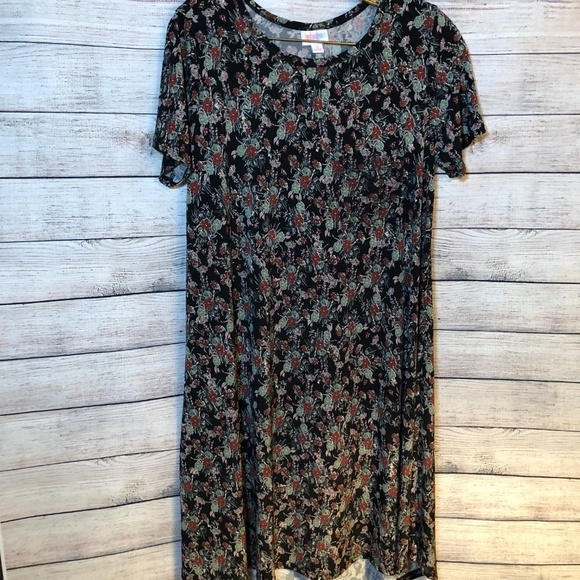 LuLaRoe Flower Pattern Carly Dress - Picture 1 of 7